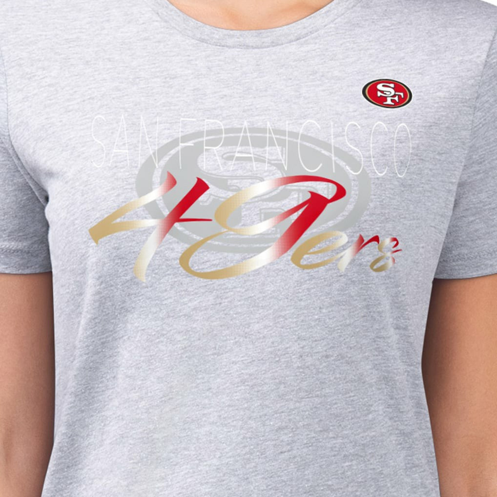 NFL San Francisco 49ers G-III 4Her by Carl Banks Women's Super-Slim Fit Lightweight Shadow Logo T-Shirt