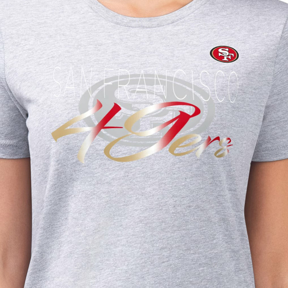NFL San Francisco 49ers G-III 4Her by Carl Banks Women's Super-Slim Fit Lightweight Shadow Logo T-Shirt