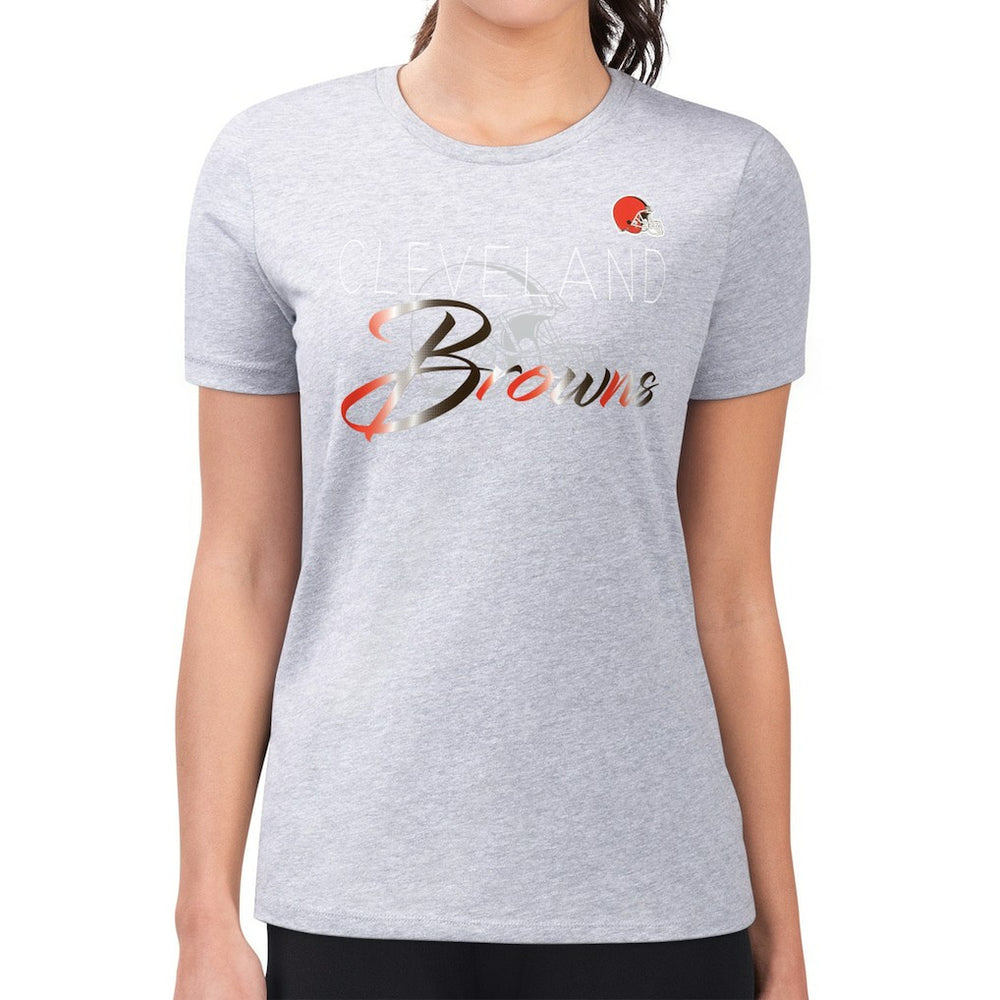 NFL Cleveland Browns G-III 4Her by Carl Banks Women's Super-Slim Fit Lightweight Shadow Logo T-Shirt