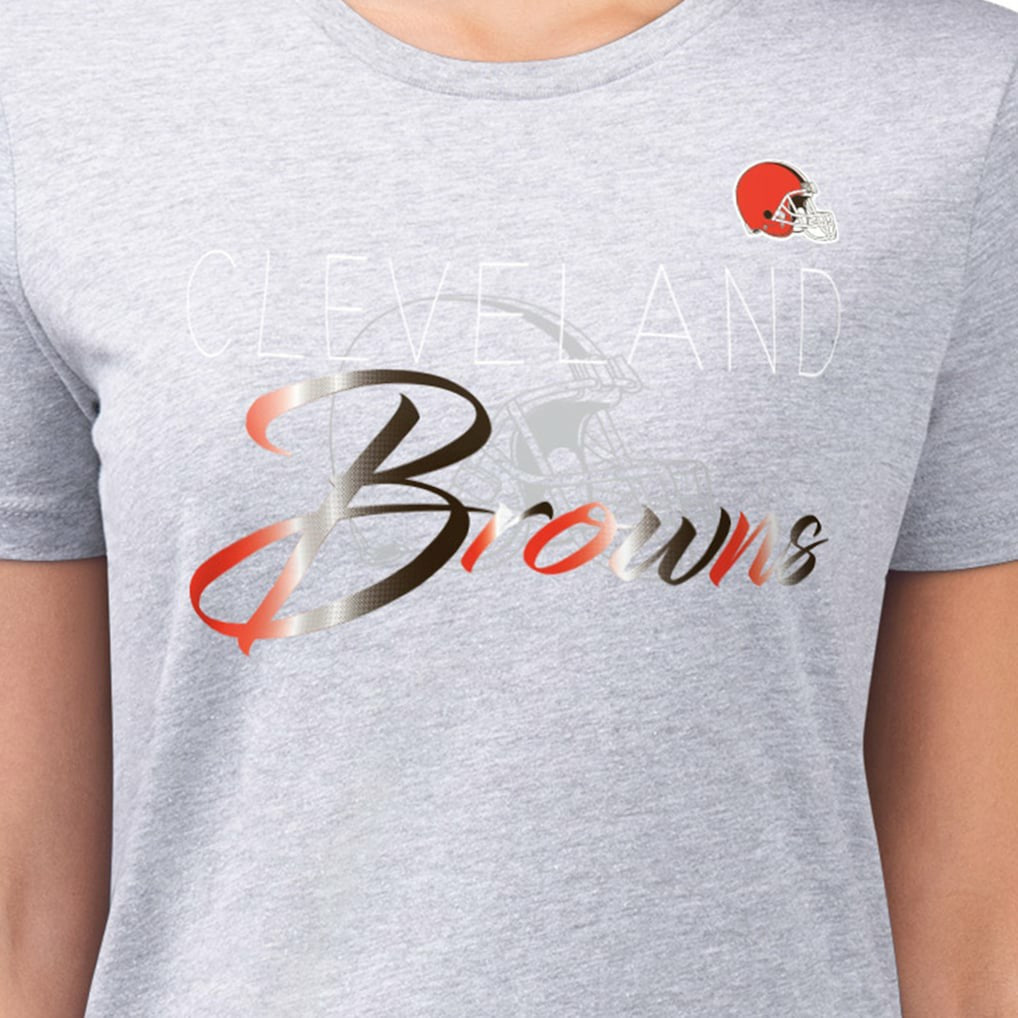 NFL Cleveland Browns G-III 4Her by Carl Banks Women's Super-Slim Fit Lightweight Shadow Logo T-Shirt