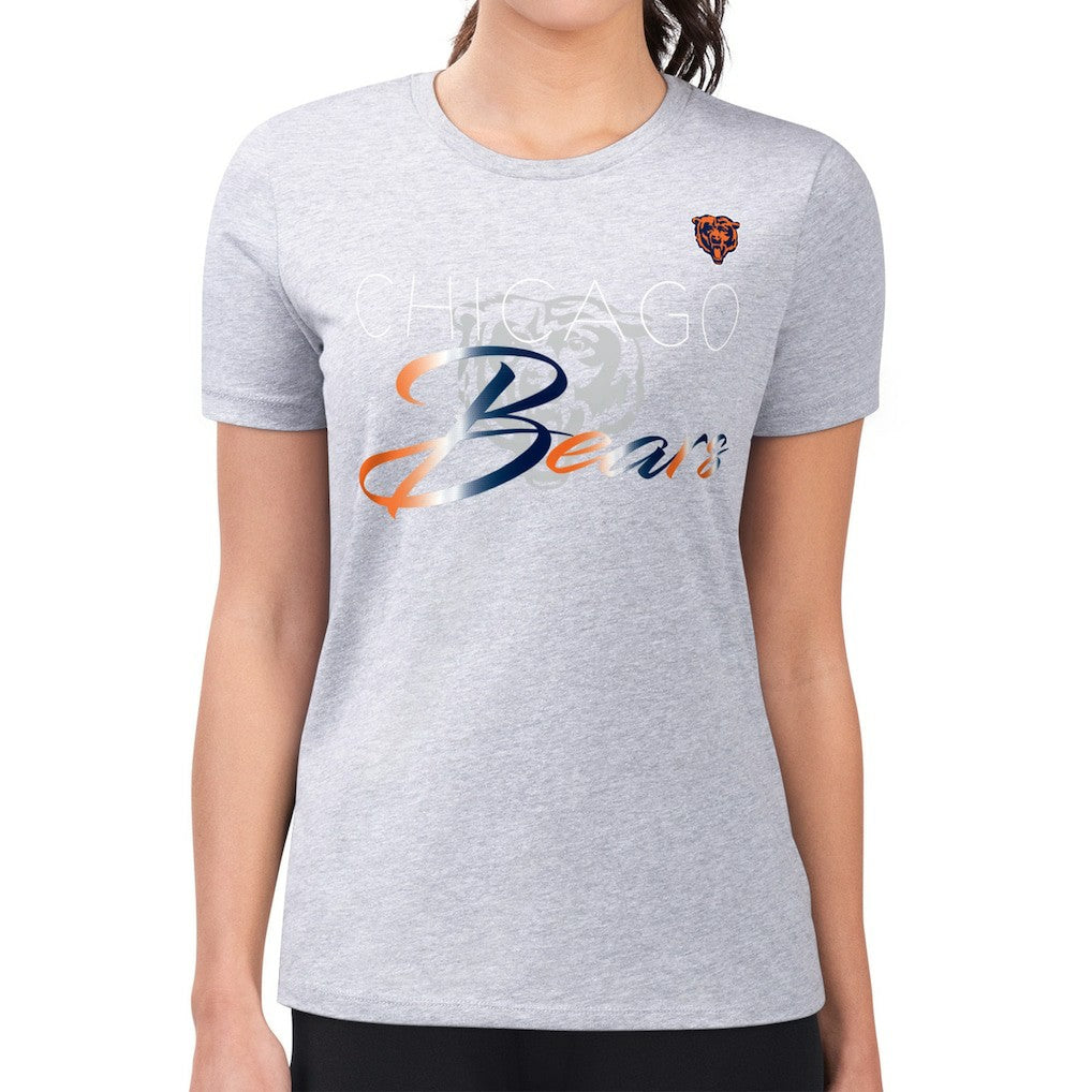 NFL Chicago Bears G-III 4Her by Carl Banks Women's Super-Slim Fit Lightweight Shadow Logo T-Shirt