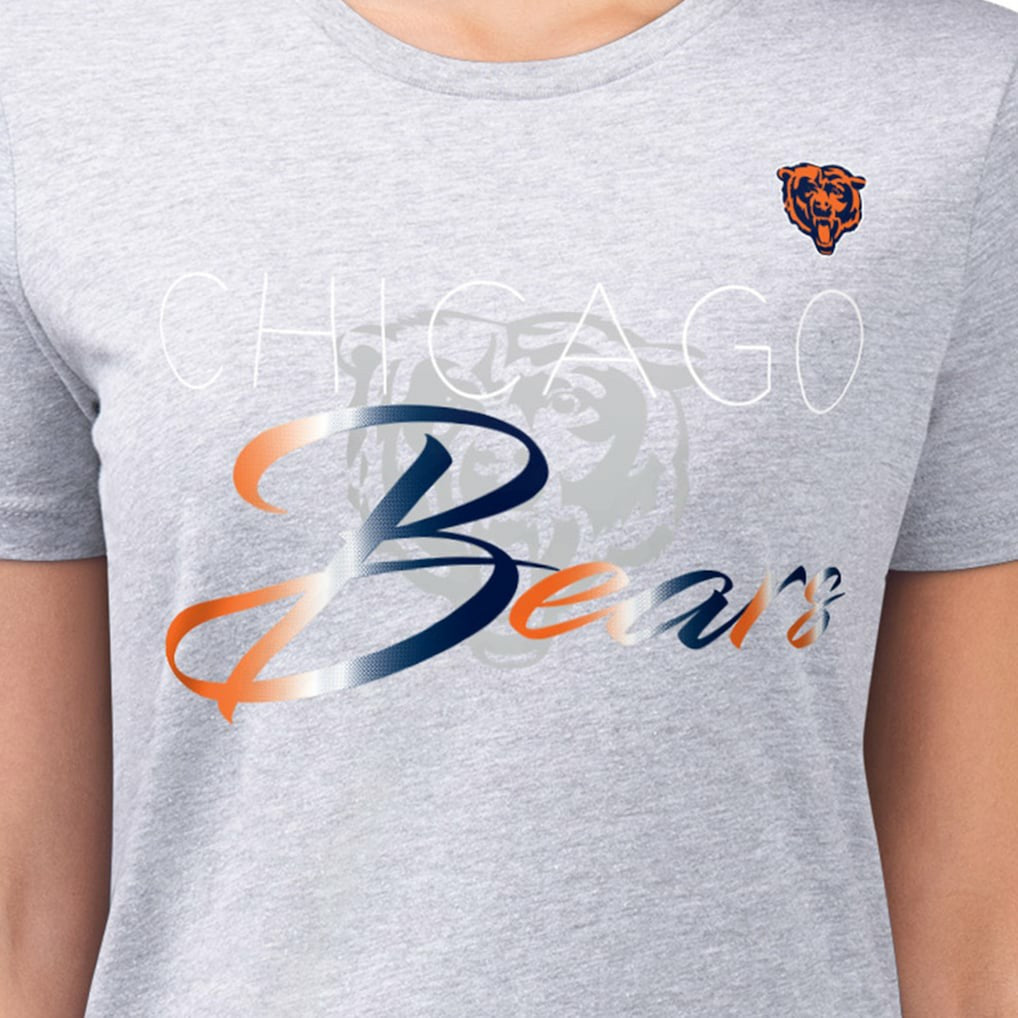NFL Chicago Bears G-III 4Her by Carl Banks Women's Super-Slim Fit Lightweight Shadow Logo T-Shirt