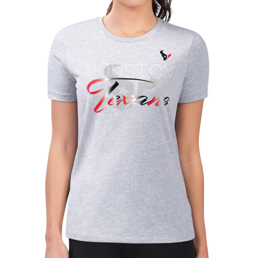NFL Houston Texans G-III 4Her by Carl Banks Women's Super-Slim Fit Lightweight Shadow Logo T-Shirt
