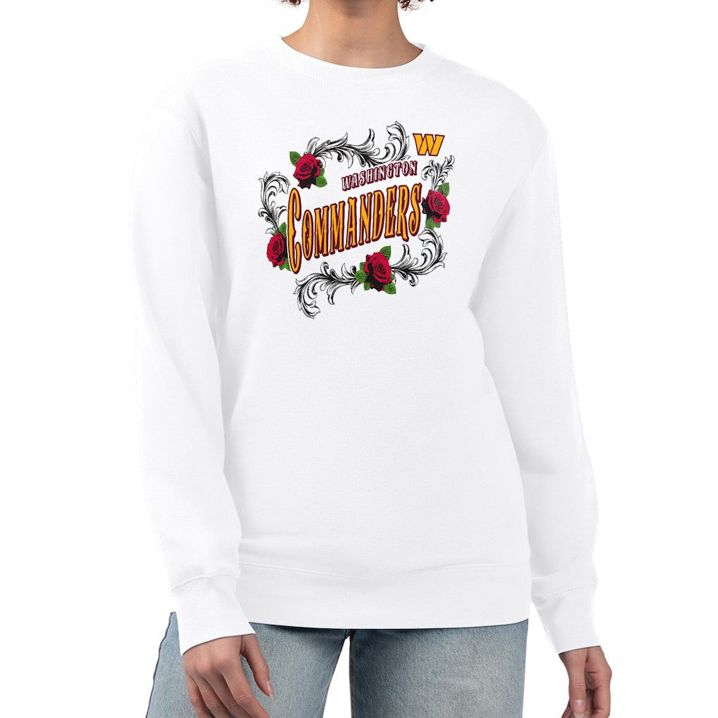 NFL Washington Commanders G-III 4Her by Carl Banks Women's Roses Fleece Tri-Blend Pullover Sweatshirt