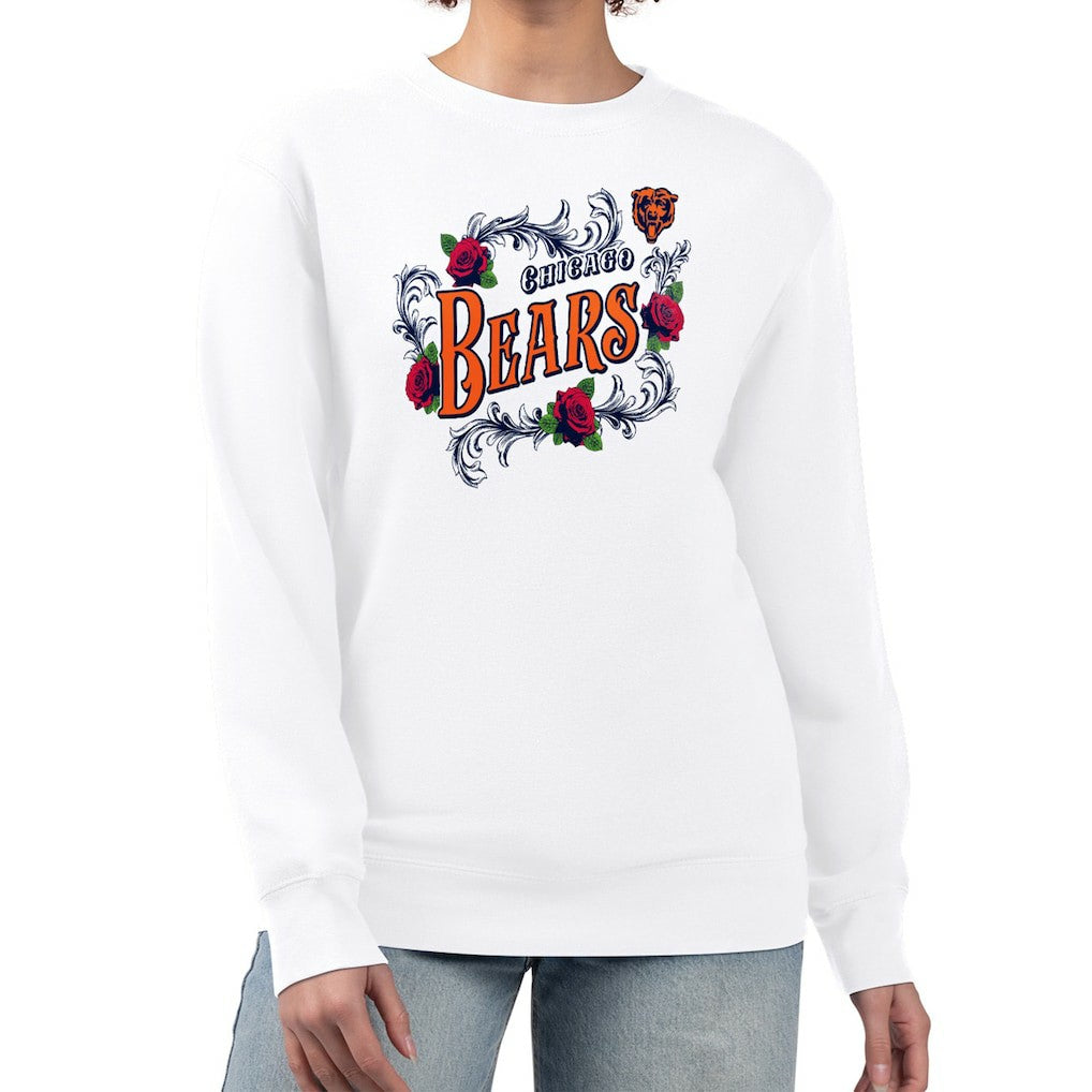NFL Chicago Bears G-III 4Her by Carl Banks Women's Roses Fleece Tri-Blend Pullover Sweatshirt