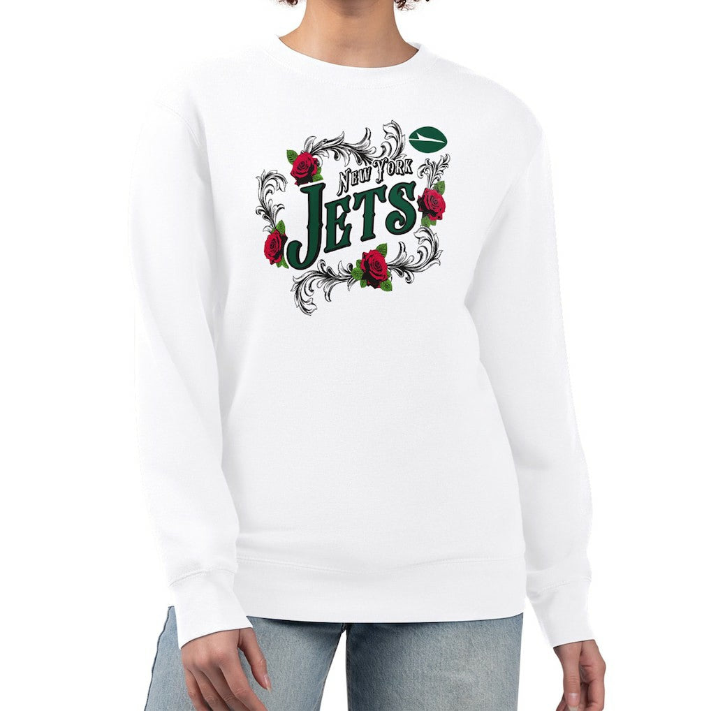 NFL New York Jets G-III 4Her by Carl Banks Women's Roses Fleece Tri-Blend Pullover Sweatshirt