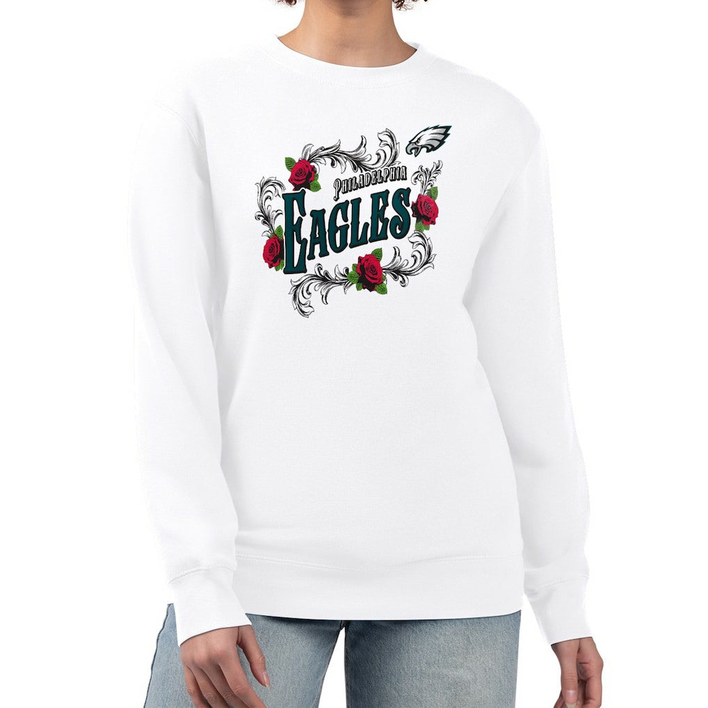 NFL Philadelphia Eagles G-III 4Her by Carl Banks Women's Roses Fleece Tri-Blend Pullover Sweatshirt