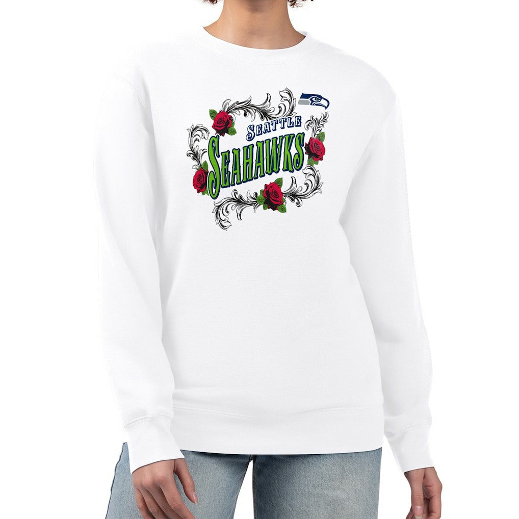 NFL Seattle Seahawks G-III 4Her by Carl Banks Women's Roses Fleece Tri-Blend Pullover Sweatshirt
