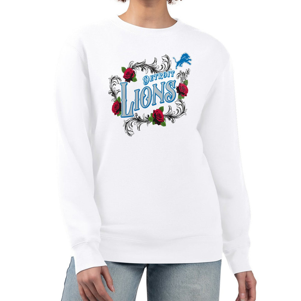NFL Detroit Lions G-III 4Her by Carl Banks Women's Roses Fleece Tri-Blend Pullover Sweatshirt