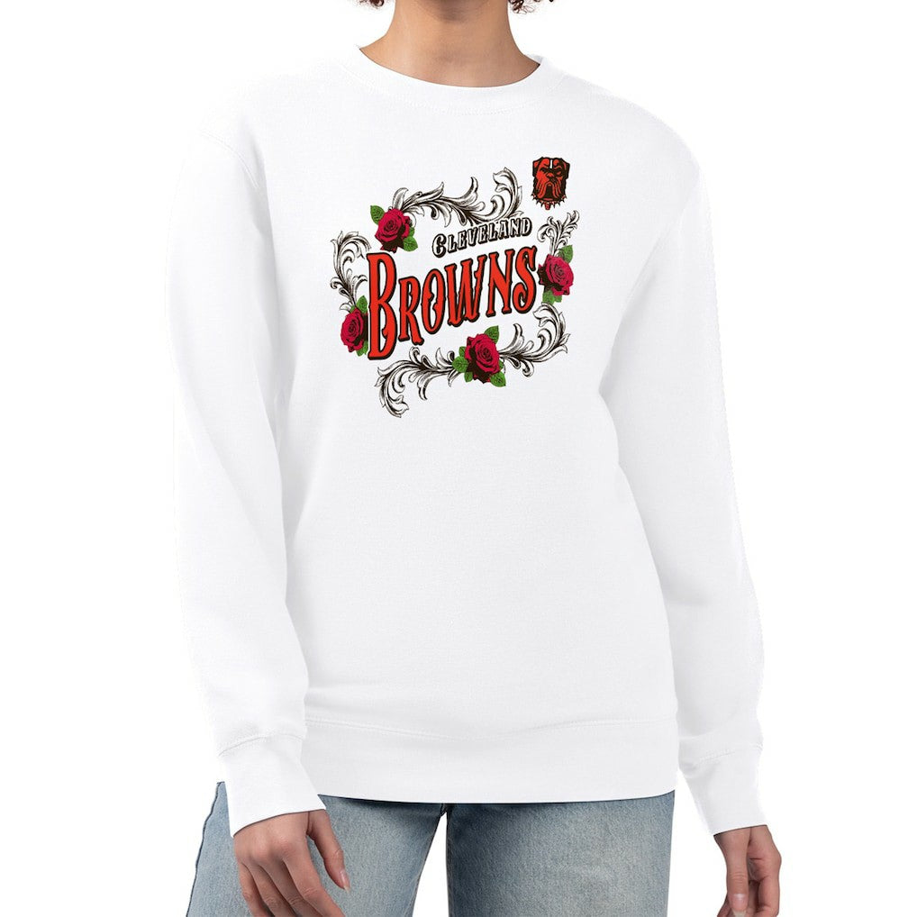 NFL Cleveland Browns G-III 4Her by Carl Banks Women's Roses Fleece Tri-Blend Pullover Sweatshirt