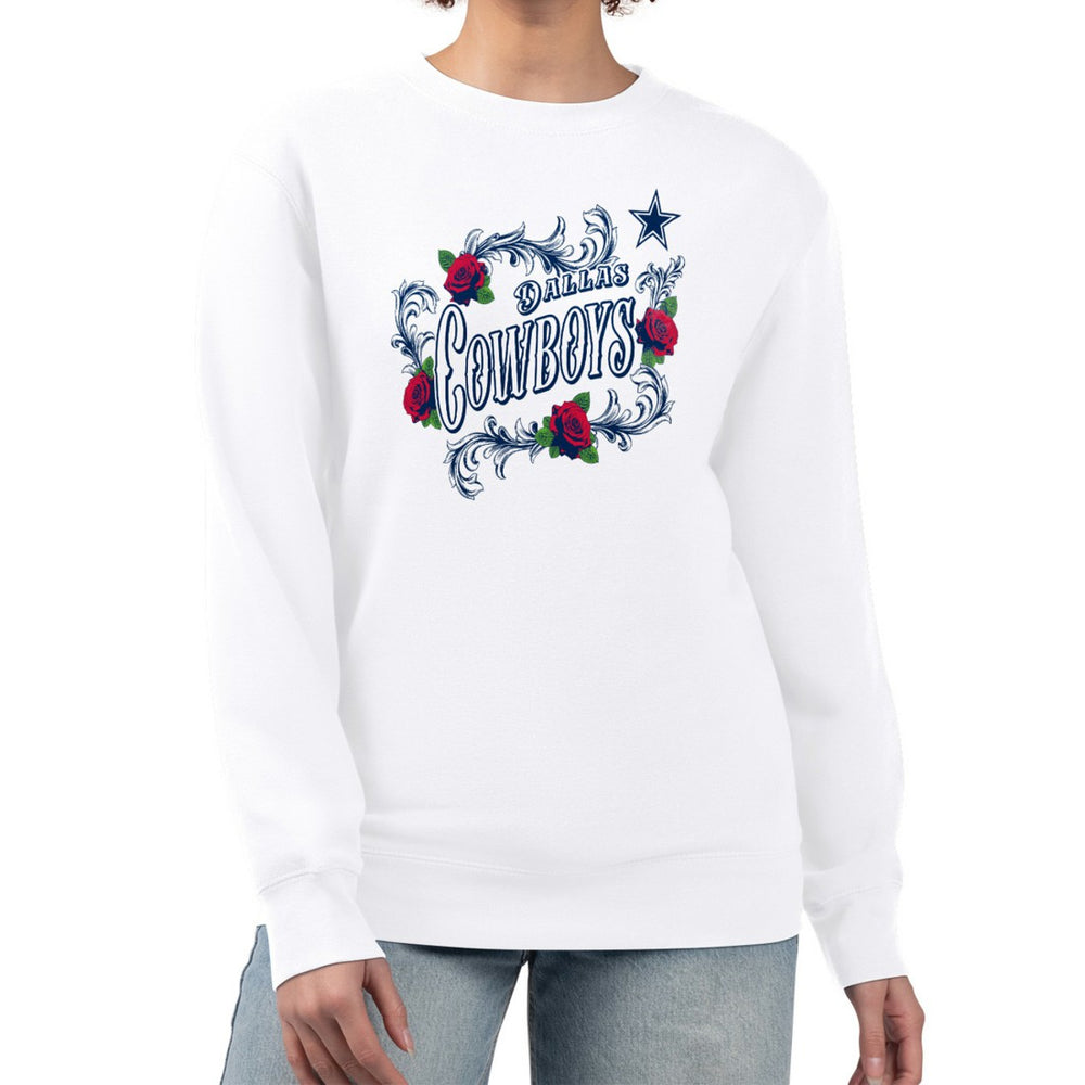 NFL Dallas Cowboys G-III 4Her by Carl Banks Women's Roses Fleece Tri-Blend Pullover Sweatshirt
