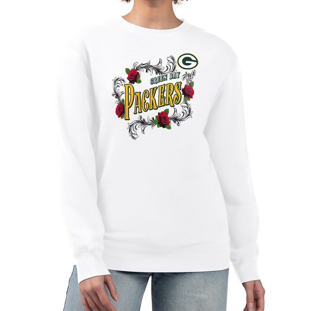 NFL Green Bay Packers G-III 4Her by Carl Banks Women's Roses Fleece Tri-Blend Pullover Sweatshirt