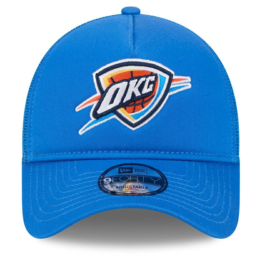 Oklahoma City Thunder Core Logo Foam Front A-Frame 9FORTY Adjustable Trucker Hat - Blue | New Era discount