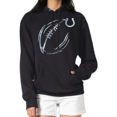NFL Indianapolis Colts G-III 4Her by Carl Banks Women's Metallic Print Football Sketch Fleece Pullover Hoodie