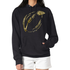 NFL Kansas City Chiefs G-III 4Her by Carl Banks Women's Metallic Print Football Sketch Fleece Pullover Hoodie