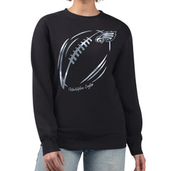 NFL Philadelphia Eagles G-III 4Her by Carl Banks Women's Metallic Print Football Sketch Fleece Crewneck Sweatshirt