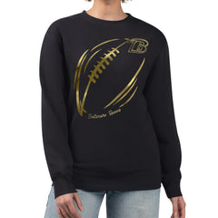 NFL Baltimore Ravens G-III 4Her by Carl Banks Women's Metallic Print Football Sketch Fleece Crewneck Sweatshirt
