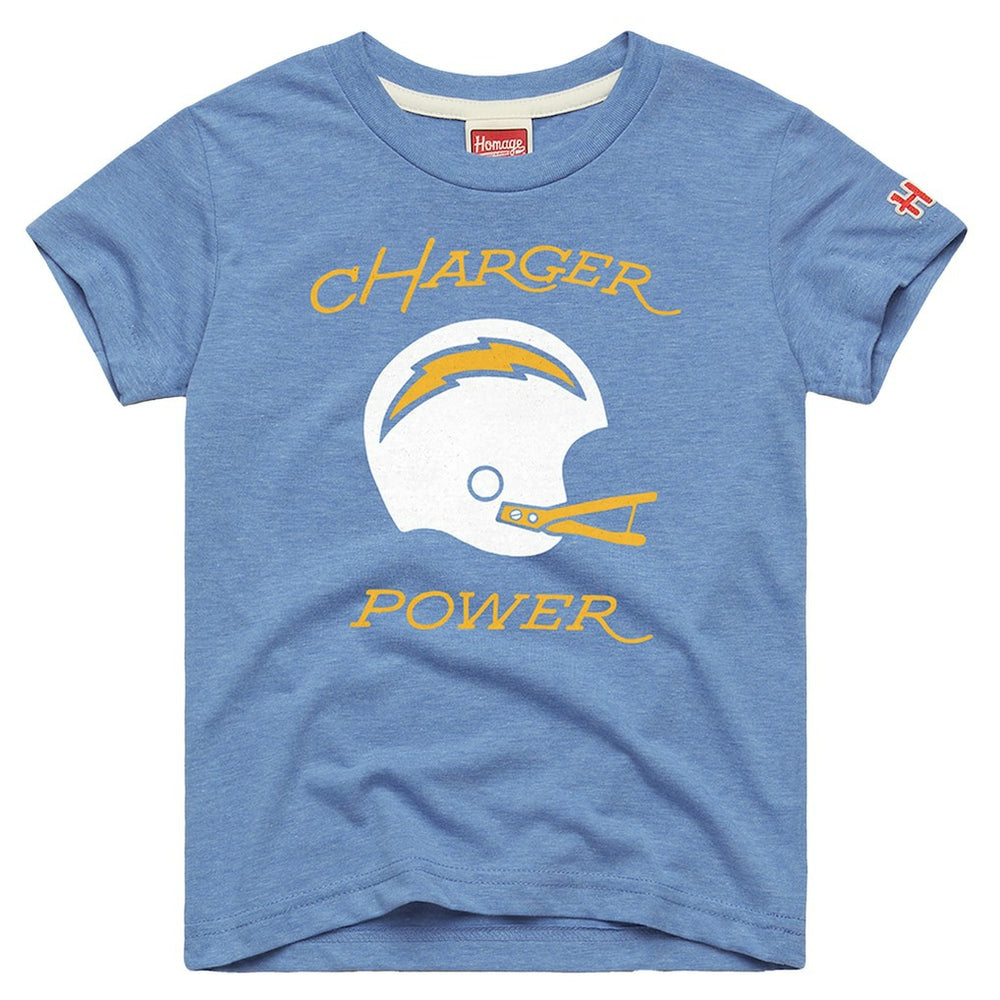 NFL Los Angeles Chargers Homage Youth Charger Power Tri-Blend T-Shirt