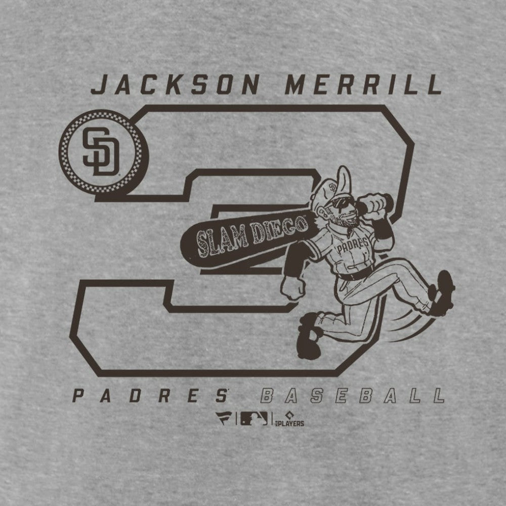Jackson Merrill San Diego Padres Player Graphic T-Shirt - Heather Gray