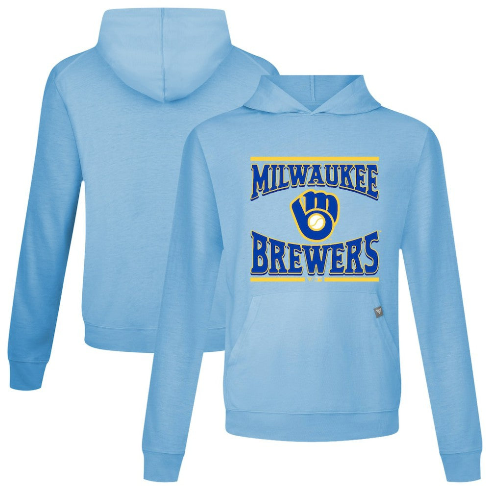 Milwaukee Brewers Levelwear Big Brew Relay Pullover Hoodie - Light Blue