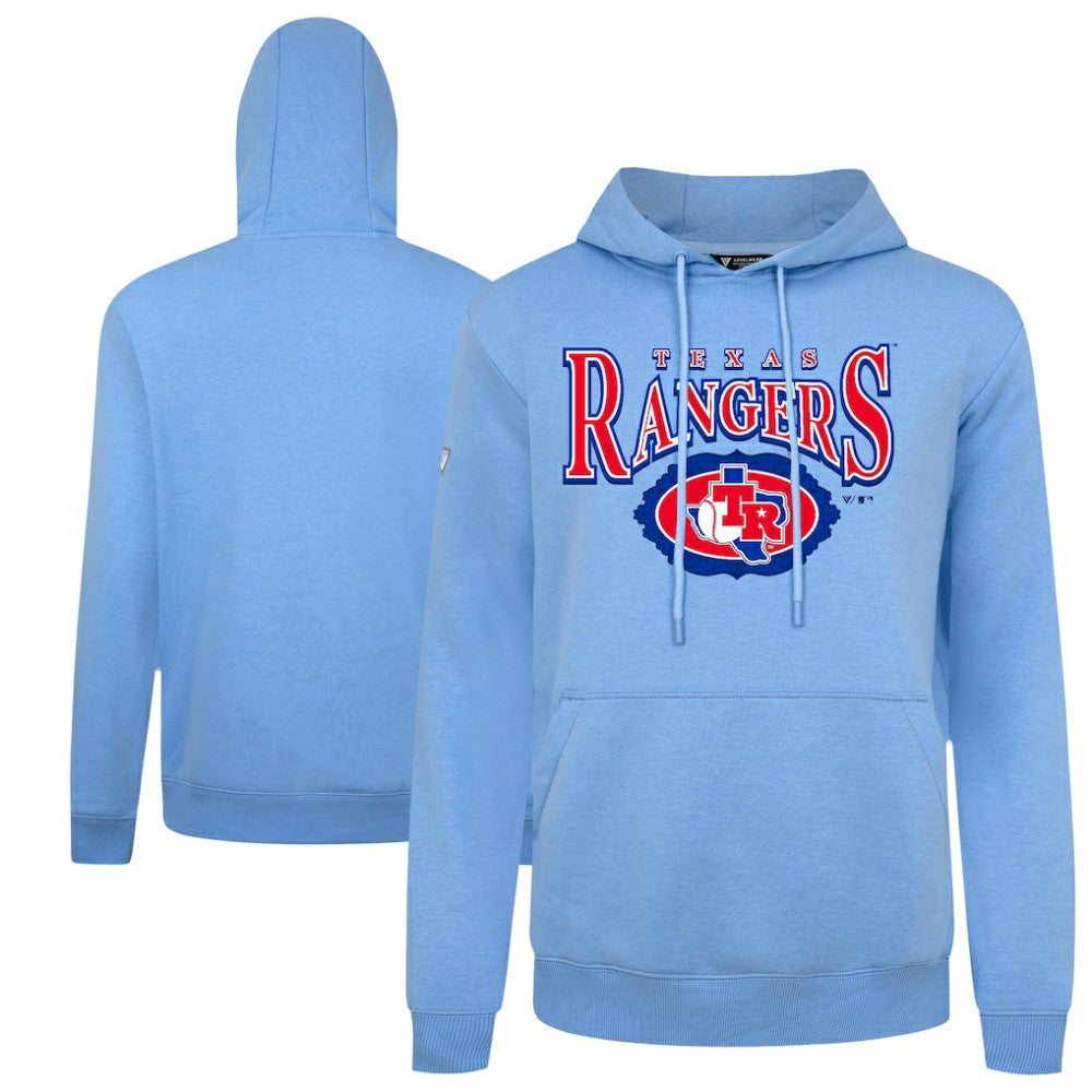 Texas Rangers Levelwear Lone Star Podium Pullover Hoodie - Light Blue