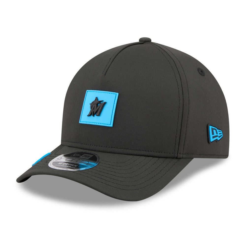 Miami Marlins 2026 Clubhouse 9FORTY A-Frame Adjustable Hat - Black | New Era