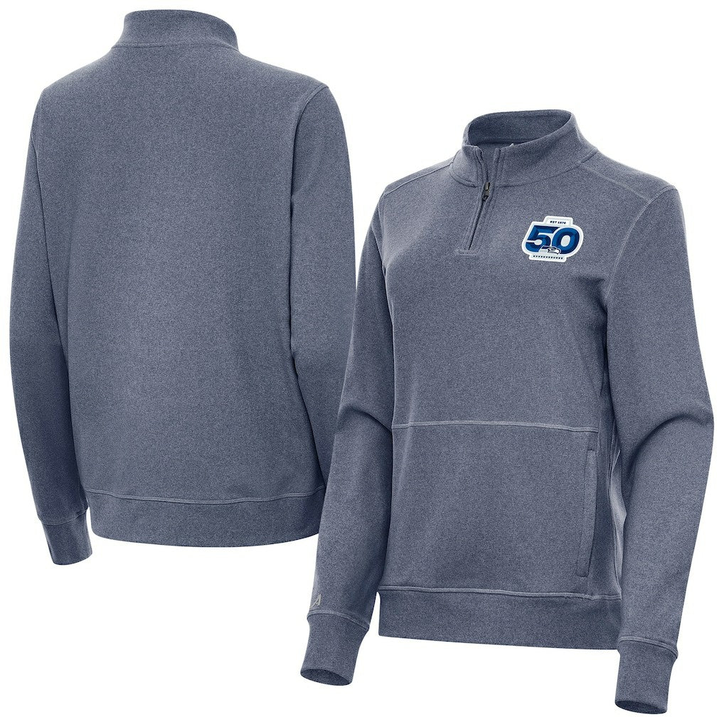 NFL Seattle Seahawks Antigua Women's 50th Season Crush Quarter-Zip Pullover