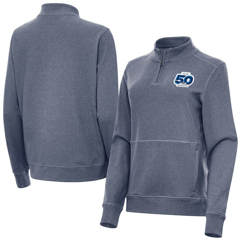 NFL Seattle Seahawks Antigua Women's 50th Season Crush Quarter-Zip Pullover