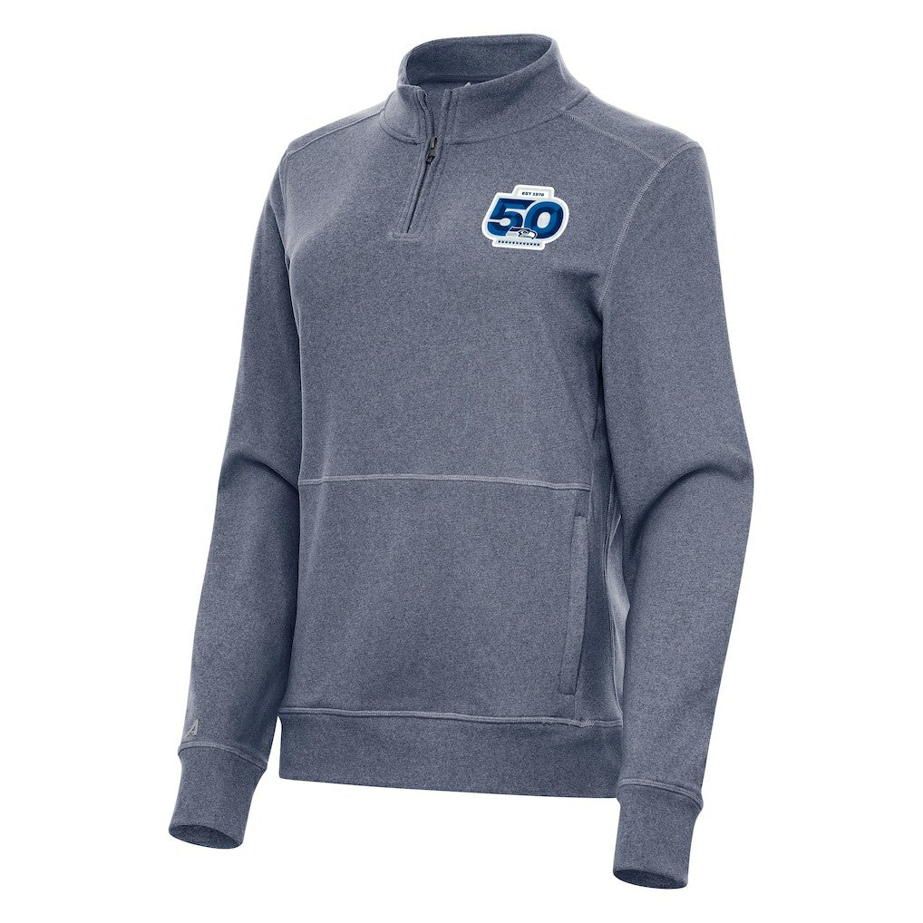 NFL Seattle Seahawks Antigua Women's 50th Season Crush Quarter-Zip Pullover