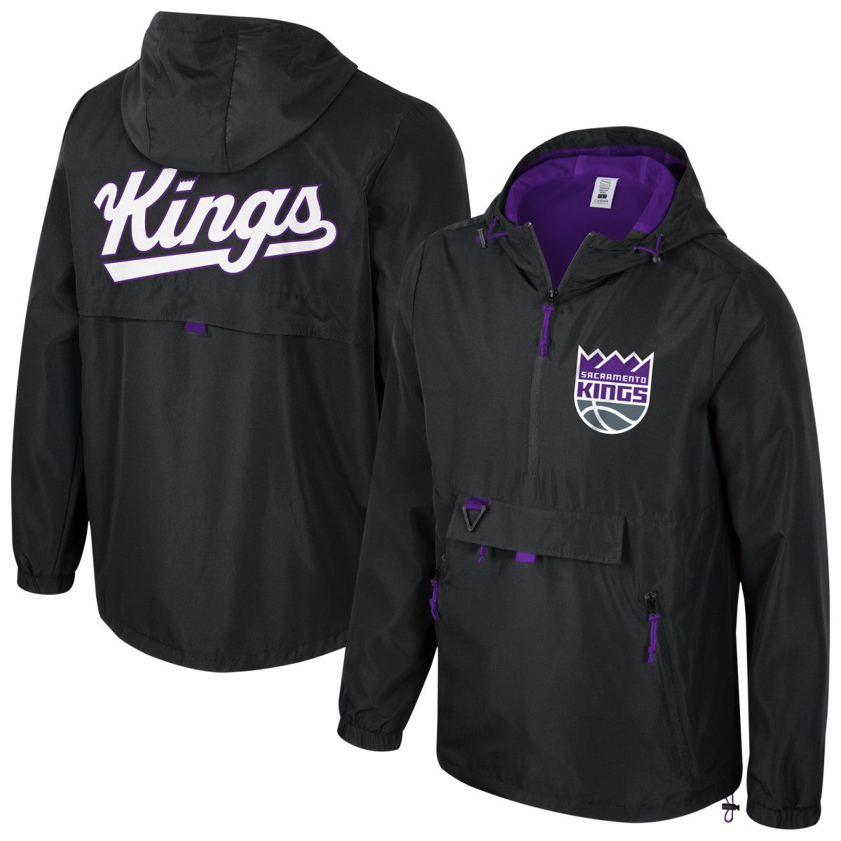 Sacramento Kings Stadium Essentials Unisex Compete Quarter-Zip Hoodie Jacket - Black shop