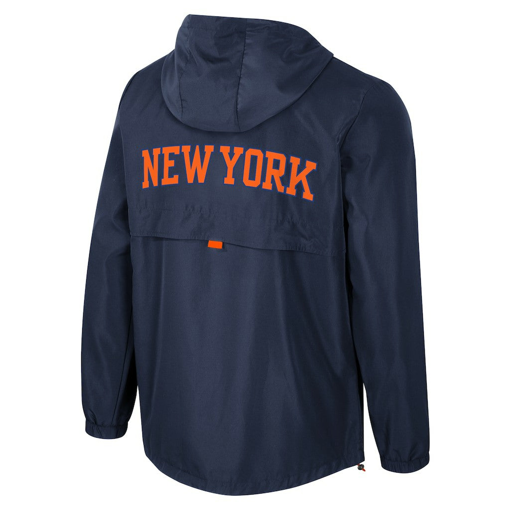 New York Knicks Stadium Essentials Unisex Compete Quarter-Zip Hoodie Jacket - Blue for sale