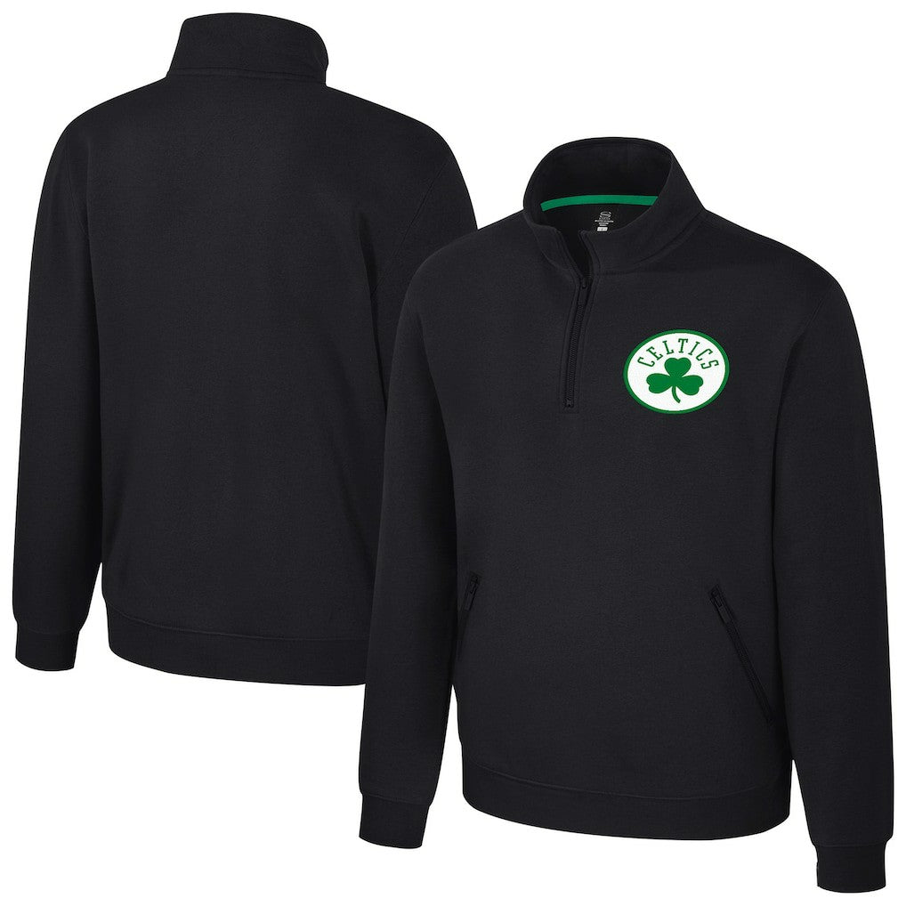 Boston Celtics Stadium Essentials Unisex Varsity Trainer Quarter-Zip Pullover - Black sale