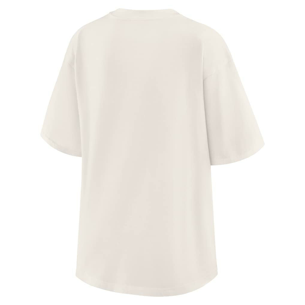 New York Knicks WEAR by Erin Andrews Women's Ball Boyfriend T-Shirt - Cream outlet
