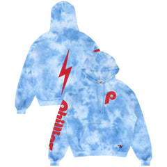 Philadelphia Phillies Aviator Nation x MLB Unisex Tie-Dye Tri-Blend Pullover Hoodie - Light Blue