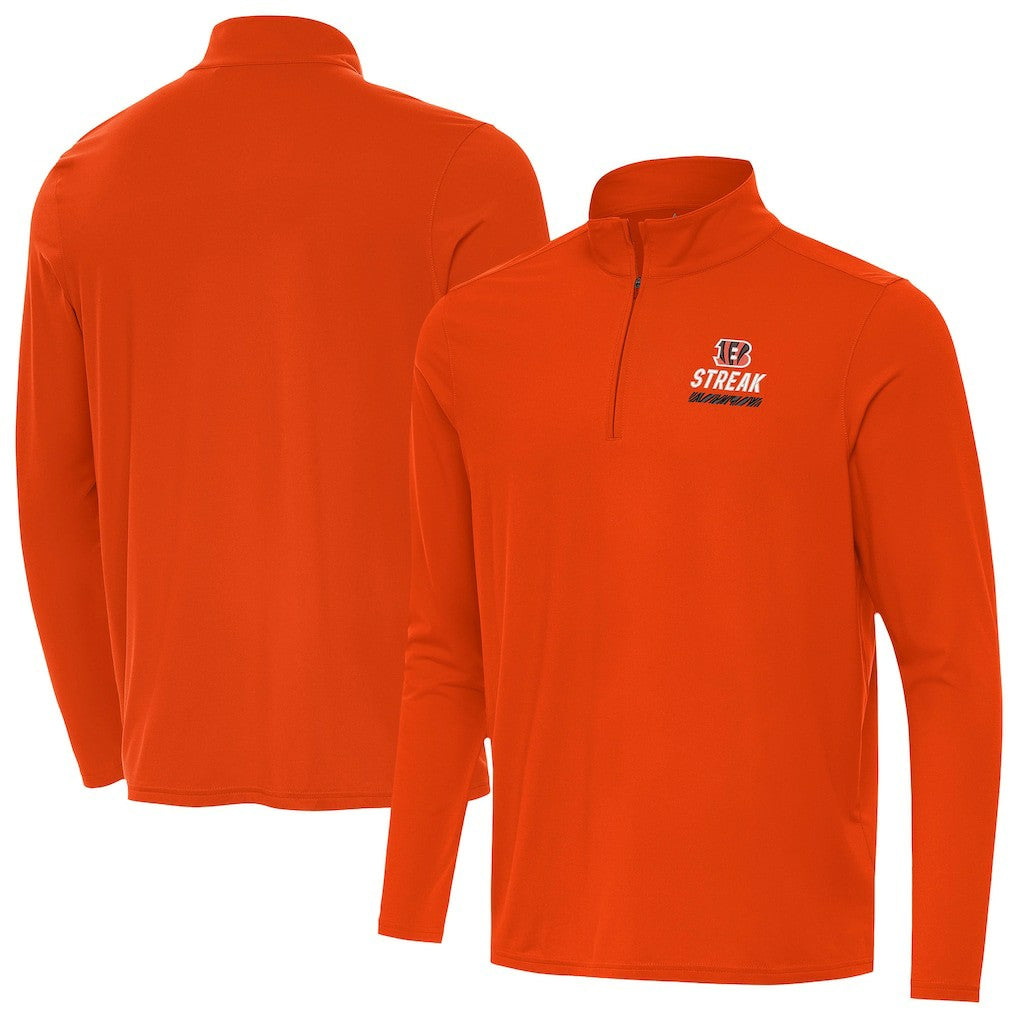 NFL Cincinnati Bengals Antigua Streak Intent Quarter-Zip Sweatshirt