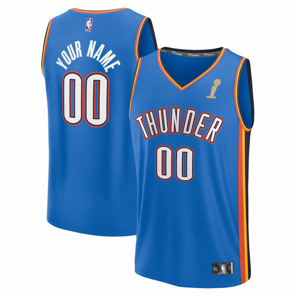 Oklahoma City Thunder 2025 NBA Finals Champions Fast Break Replica Custom Jersey - Blue - Icon Edition | Fanatics discount