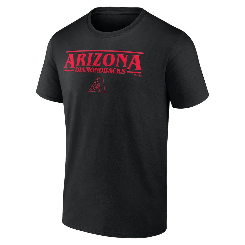 Arizona Diamondbacks Stranger Things Logo Lockup T-Shirt - Black
