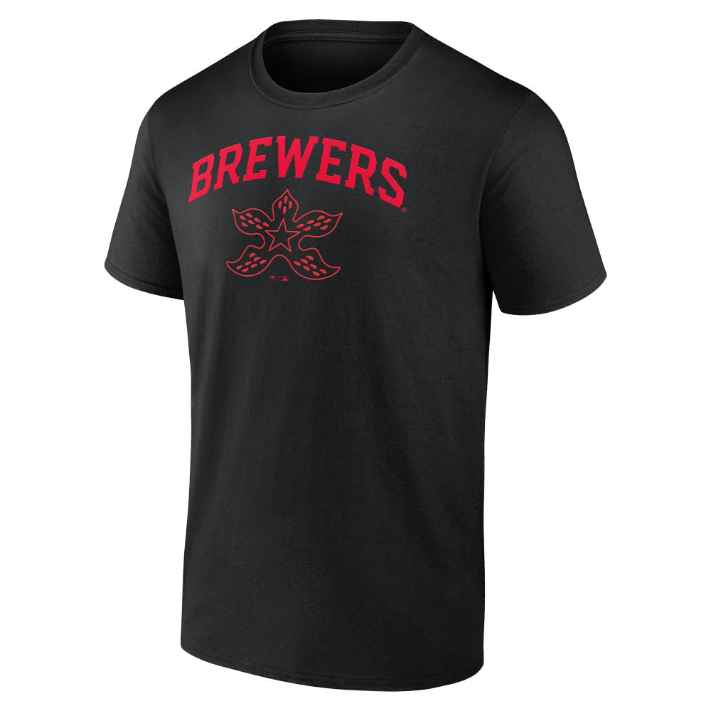 Milwaukee Brewers Stranger Things Demogorgan T-Shirt - Black