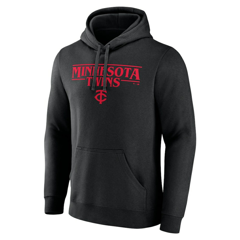 Minnesota Twins Stranger Things Logo Lockup Pullover Hoodie - Black