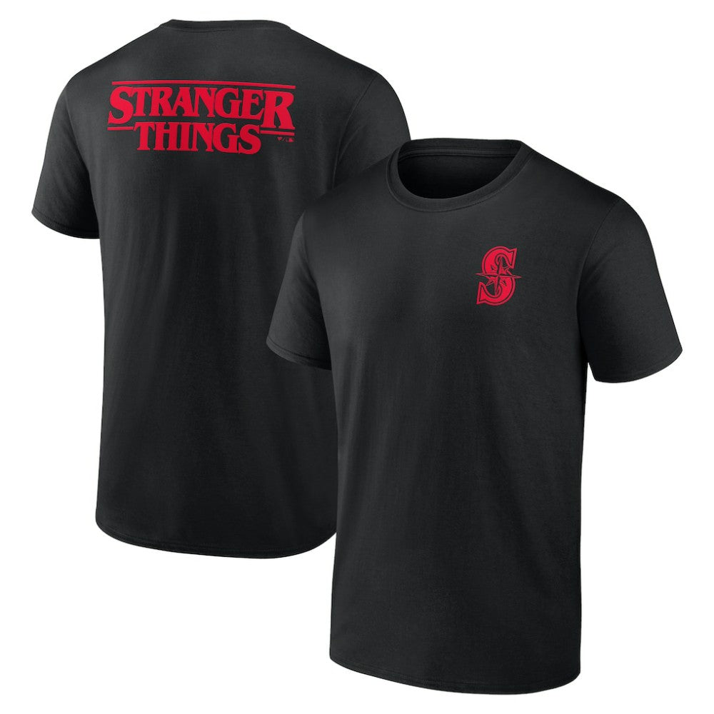 Seattle Mariners Stranger Things Graphic T-Shirt - Black