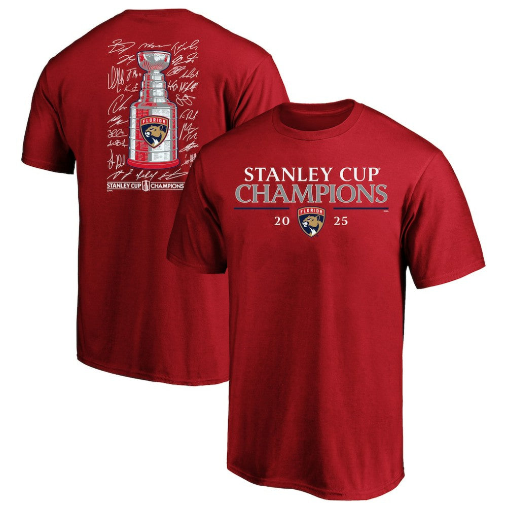 Florida Panthers Fanatics 2025 Stanley Cup Champions Big & Tall Roster T-Shirt
