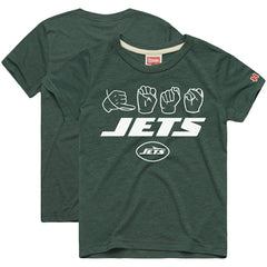 NFL New York Jets Homage Youth Love Sign x ASL 2.0 Tri-Blend T-Shirt