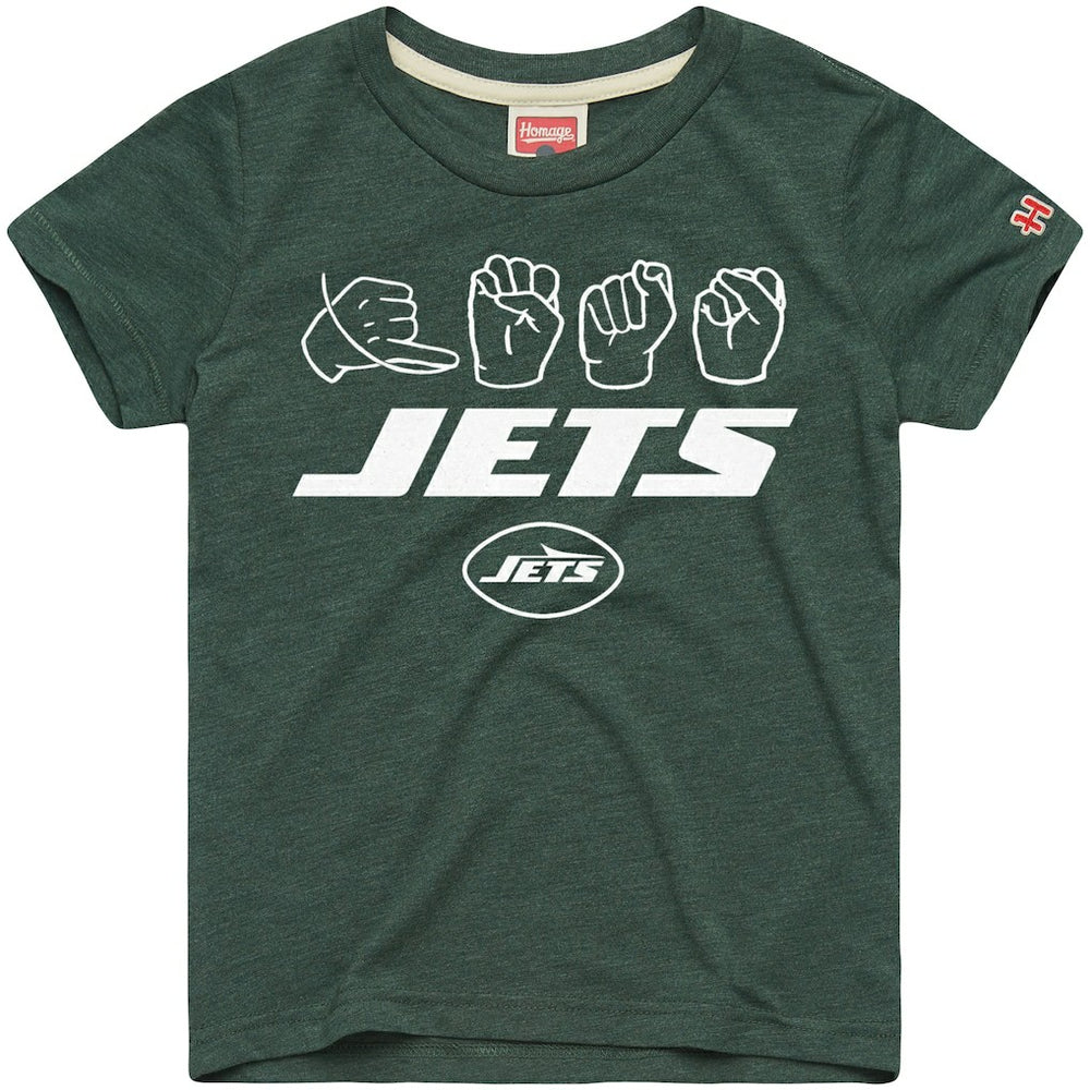 NFL New York Jets Homage Youth Love Sign x ASL 2.0 Tri-Blend T-Shirt