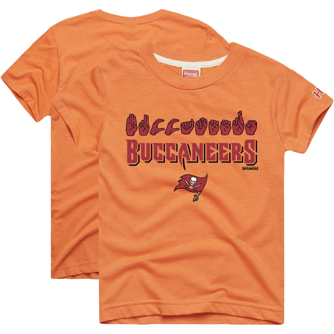 NFL Tampa Bay Buccaneers Homage Youth Love Sign x ASL 2.0 Tri-Blend T-Shirt