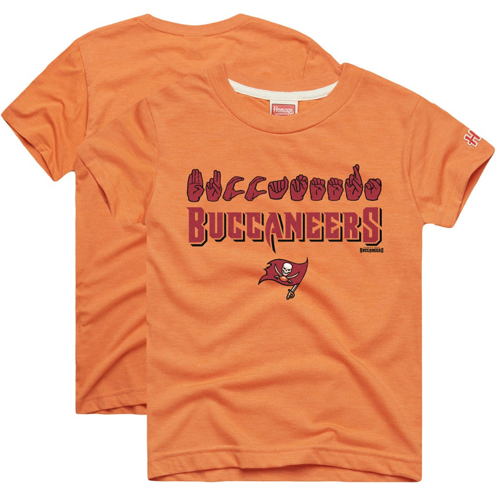 NFL Tampa Bay Buccaneers Homage Youth Love Sign x ASL 2.0 Tri-Blend T-Shirt