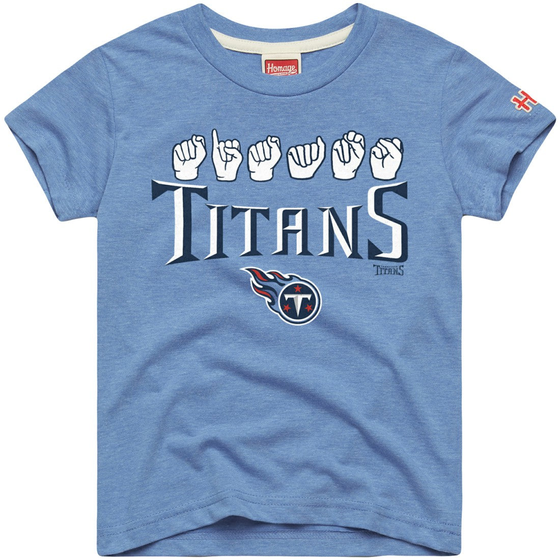 NFL Tennessee Titans Homage Youth Love Sign x ASL 2.0 Tri-Blend T-Shirt