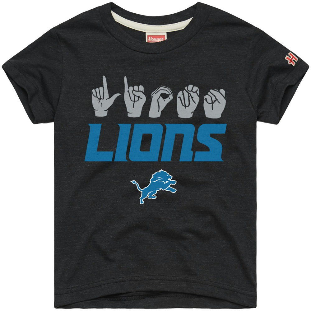 NFL Detroit Lions Homage Youth Love Sign x ASL 2.0 Tri-Blend T-Shirt