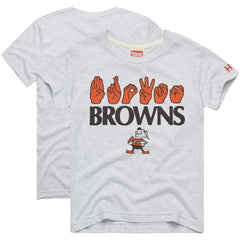 NFL Cleveland Browns Homage Youth Love Sign x ASL 2.0 Tri-Blend T-Shirt