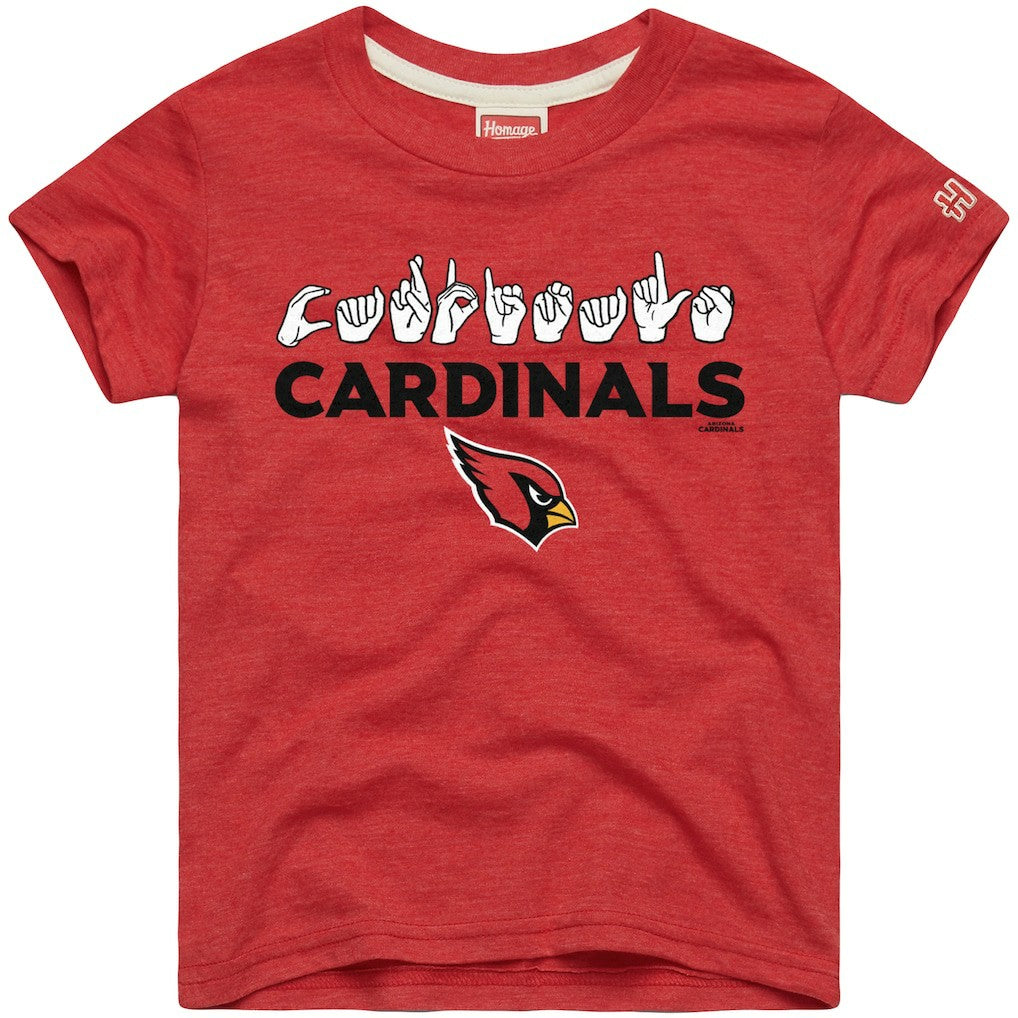 NFL Arizona Cardinals Homage Youth Love Sign x ASL 2.0 Tri-Blend T-Shirt