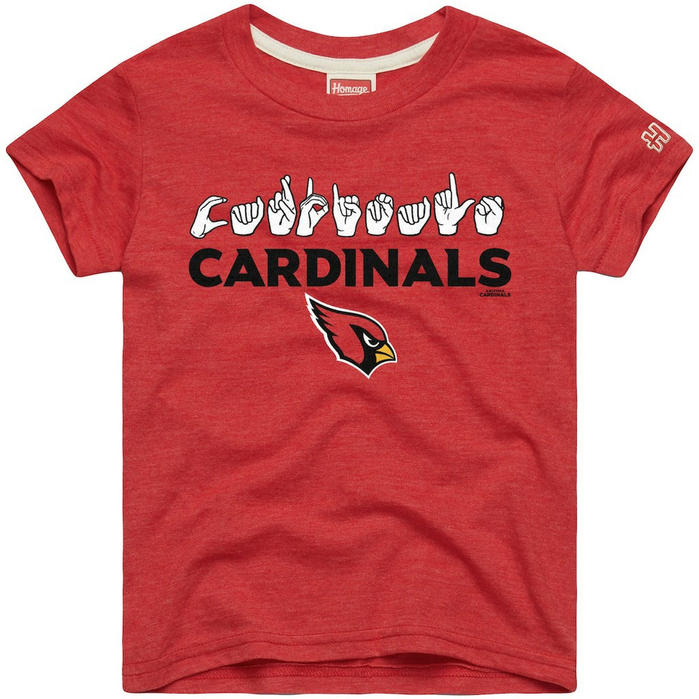 NFL Arizona Cardinals Homage Youth Love Sign x ASL 2.0 Tri-Blend T-Shirt